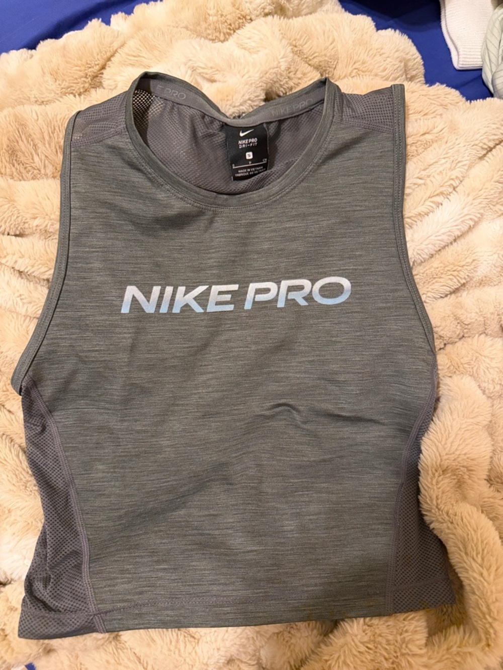 Nike Pro Gray Mesh-Side Performance Tank